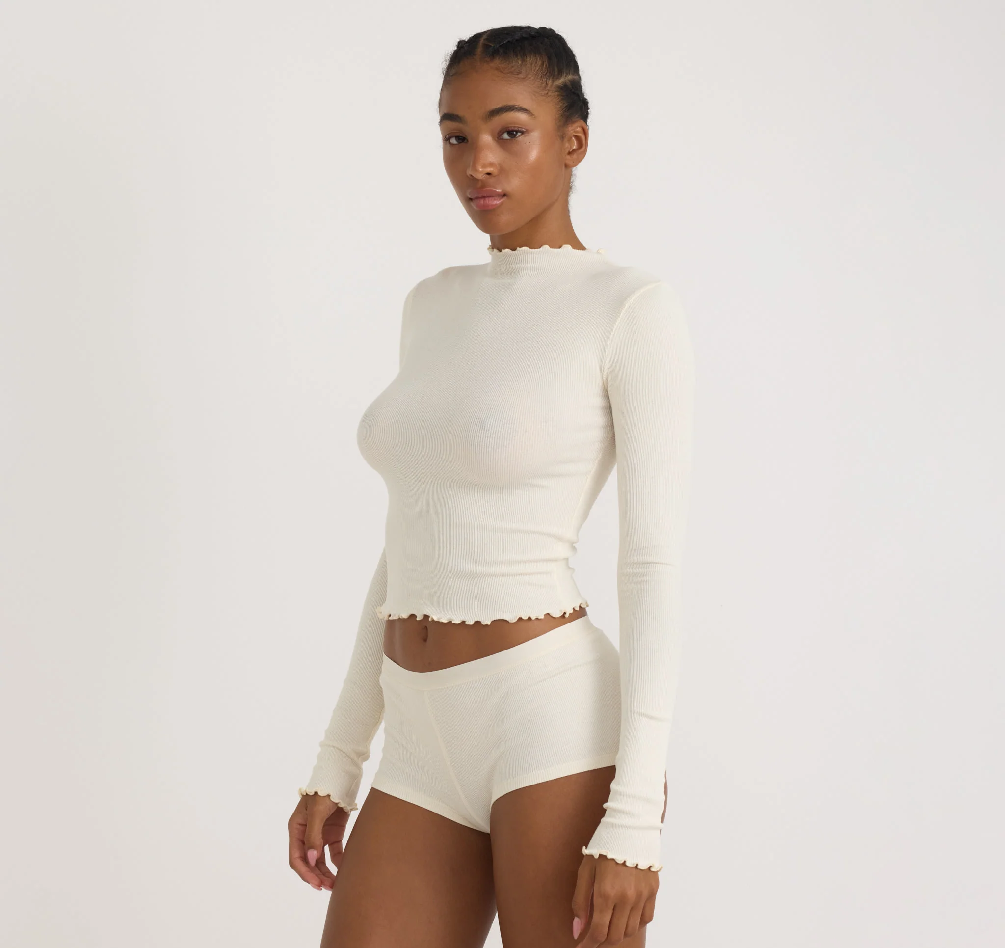 Core Rib Mock Neck Long Sleeve Tee - Image 2