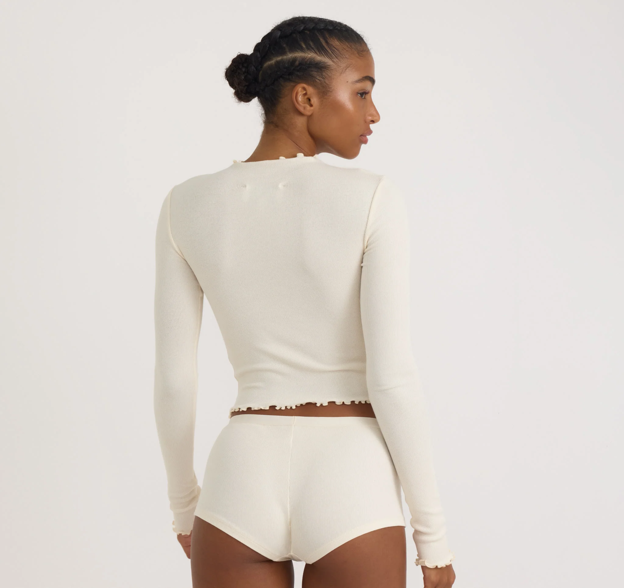 Core Rib Mock Neck Long Sleeve Tee - Image 3
