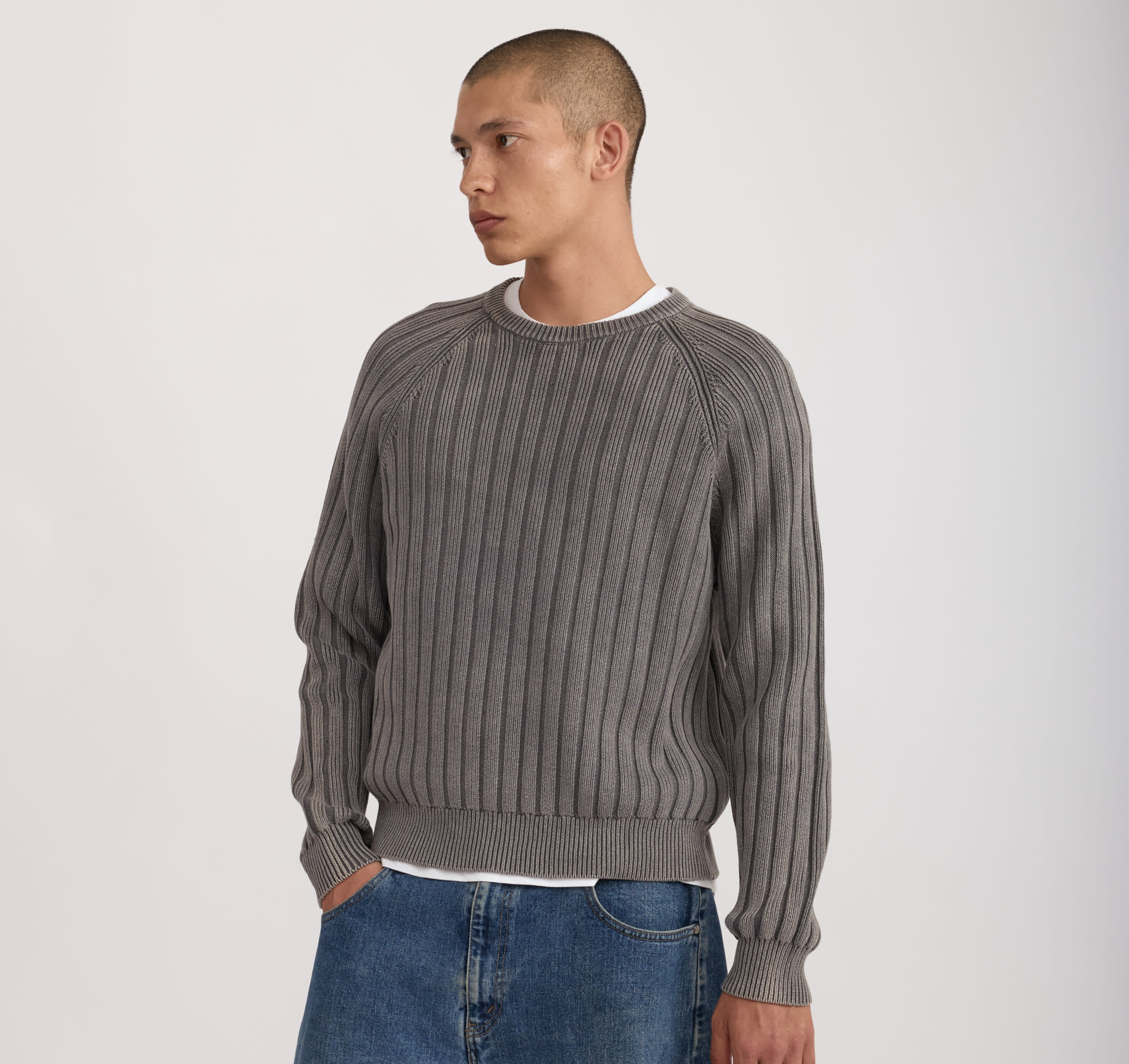 Soft Knit Rib Raglan Sweater - Image 2