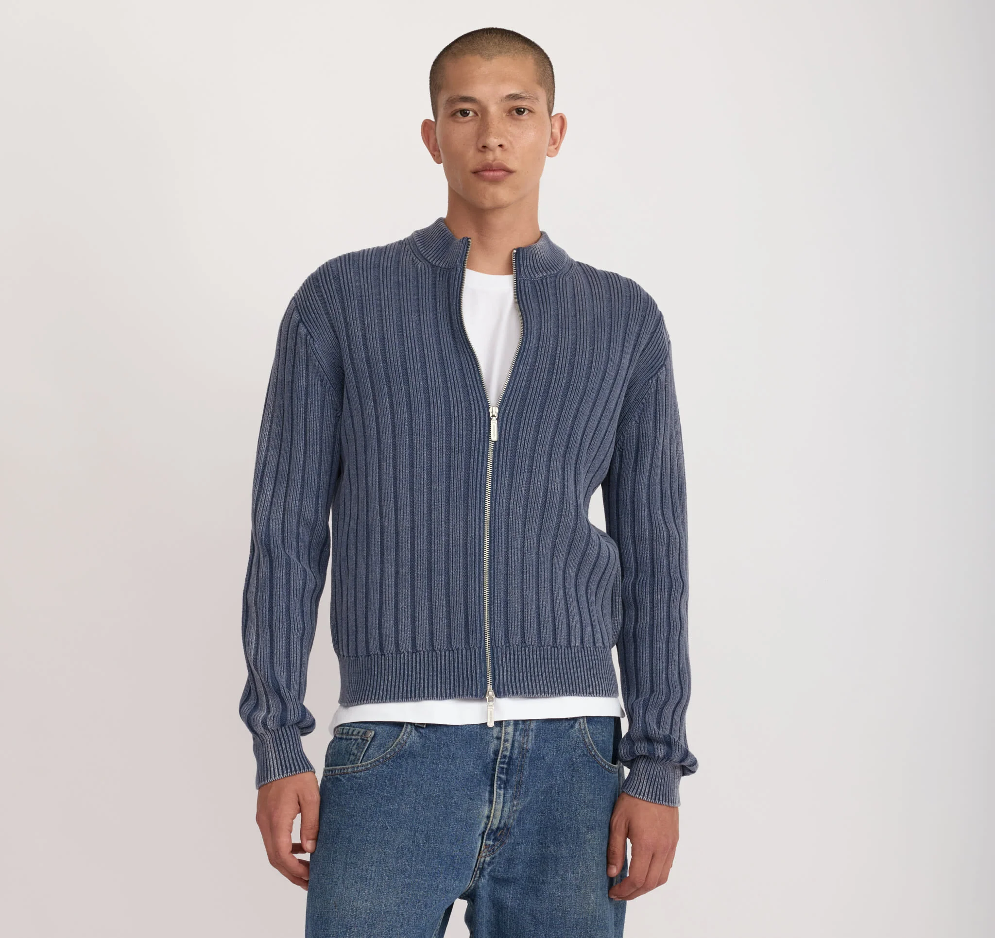 Soft Knit Rib Zip Track Jacket - Image 4