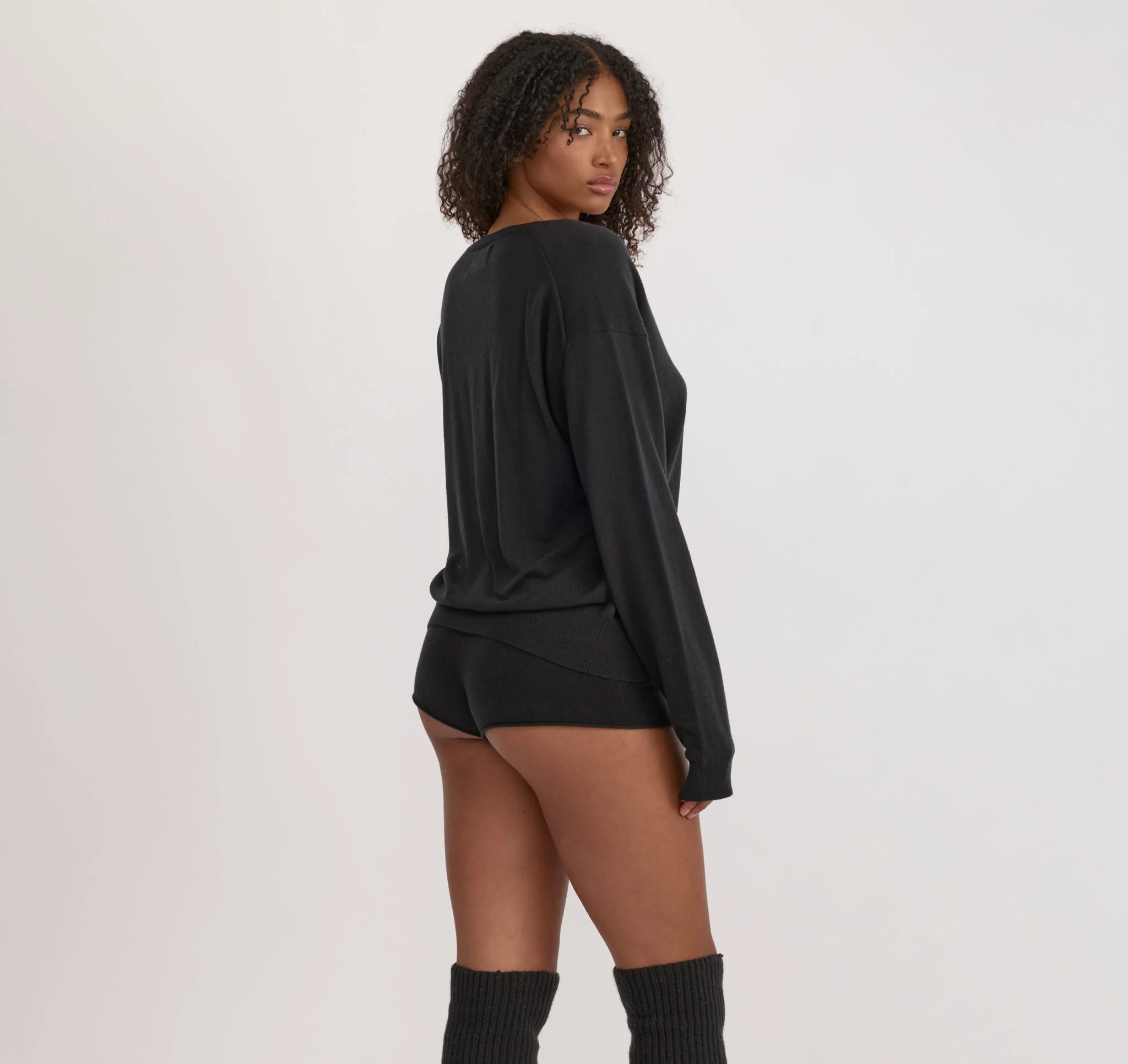 Fine Knit V-Neck Sweater - Image 2