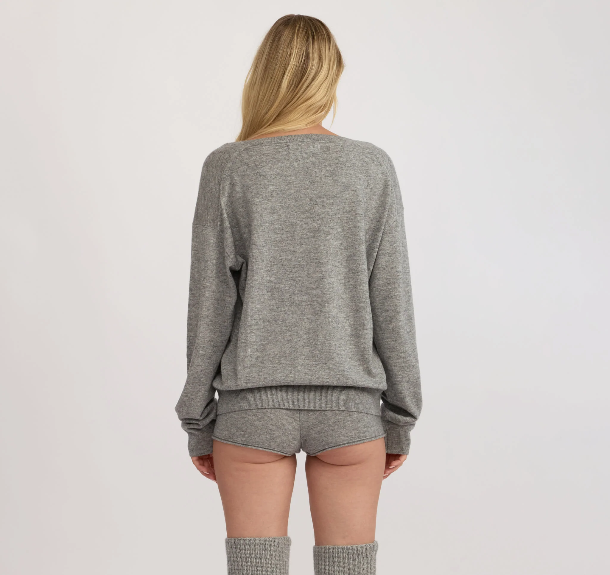 Fine Knit V-Neck Sweater - Image 3