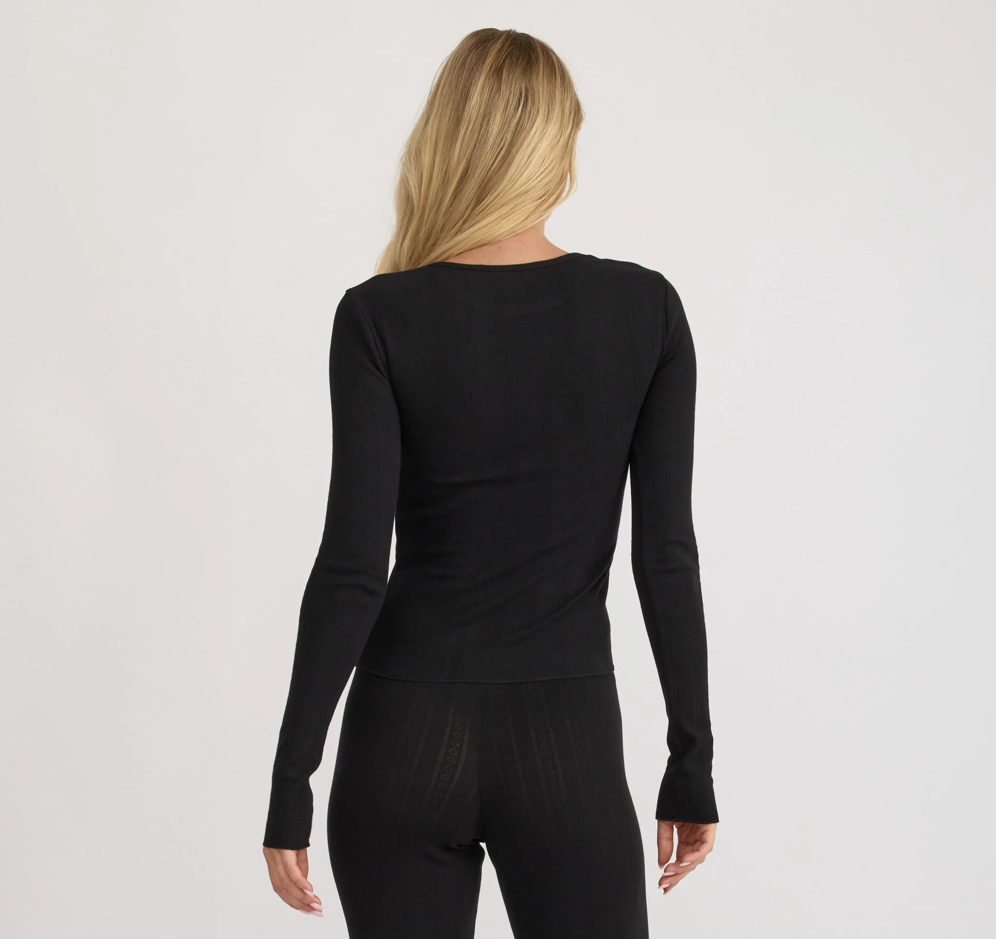 Pointelle Long Sleeve Tee - Image 2