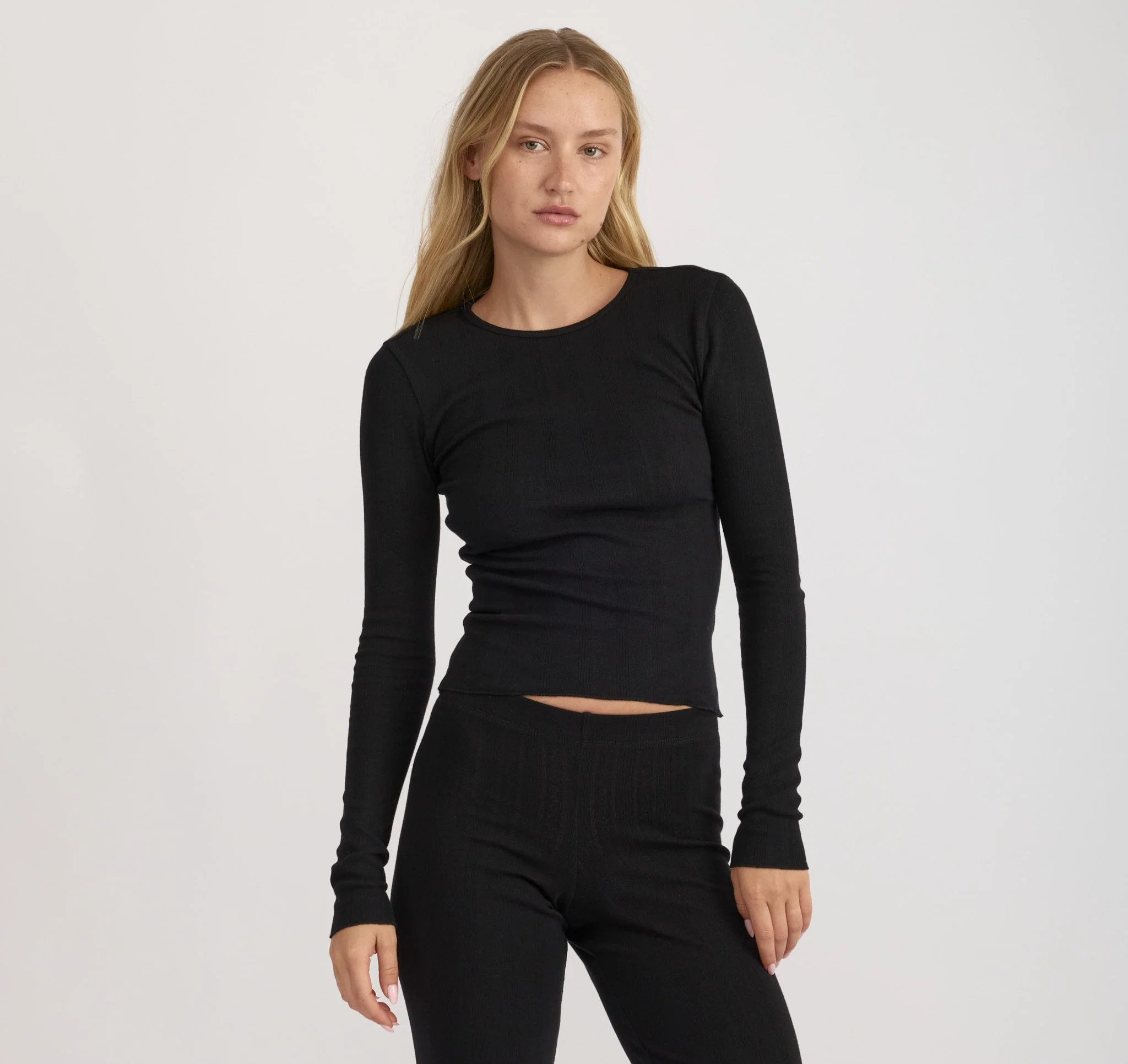 Pointelle Straight Leg Pants - Image 2